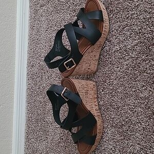 Seven7 Black Wedge Heels